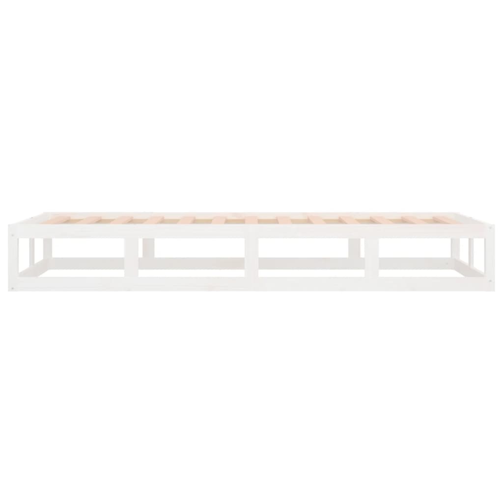 vidaXL Bed Frame | White | Solid Pinewood, Plywood | Single Bed | Durable
