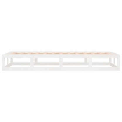 vidaXL Bed Frame | White | Solid Pinewood, Plywood | Single Bed | Durable