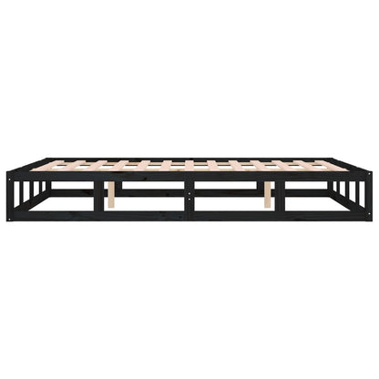 vidaXL Bed Frame without Mattress Black 120x200 cm Solid Wood