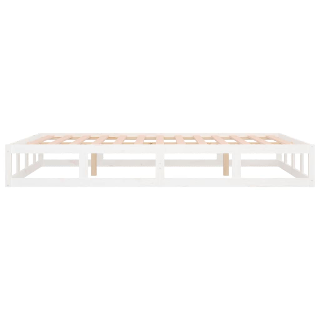 vidaXL Bed Frame without Mattress White 140x200 cm Solid Wood