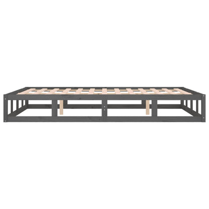 vidaXL Bed Frame without Mattress Grey 150x200 cm King Size King Size Solid Wood