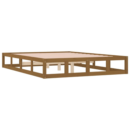vidaXL Bed Frame without Mattress Honey Brown 150x200 cm King Size  Solid Wood
