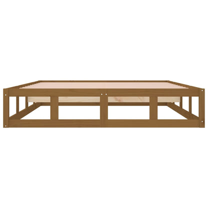 vidaXL Bed Frame without Mattress Honey Brown 150x200 cm King Size  Solid Wood