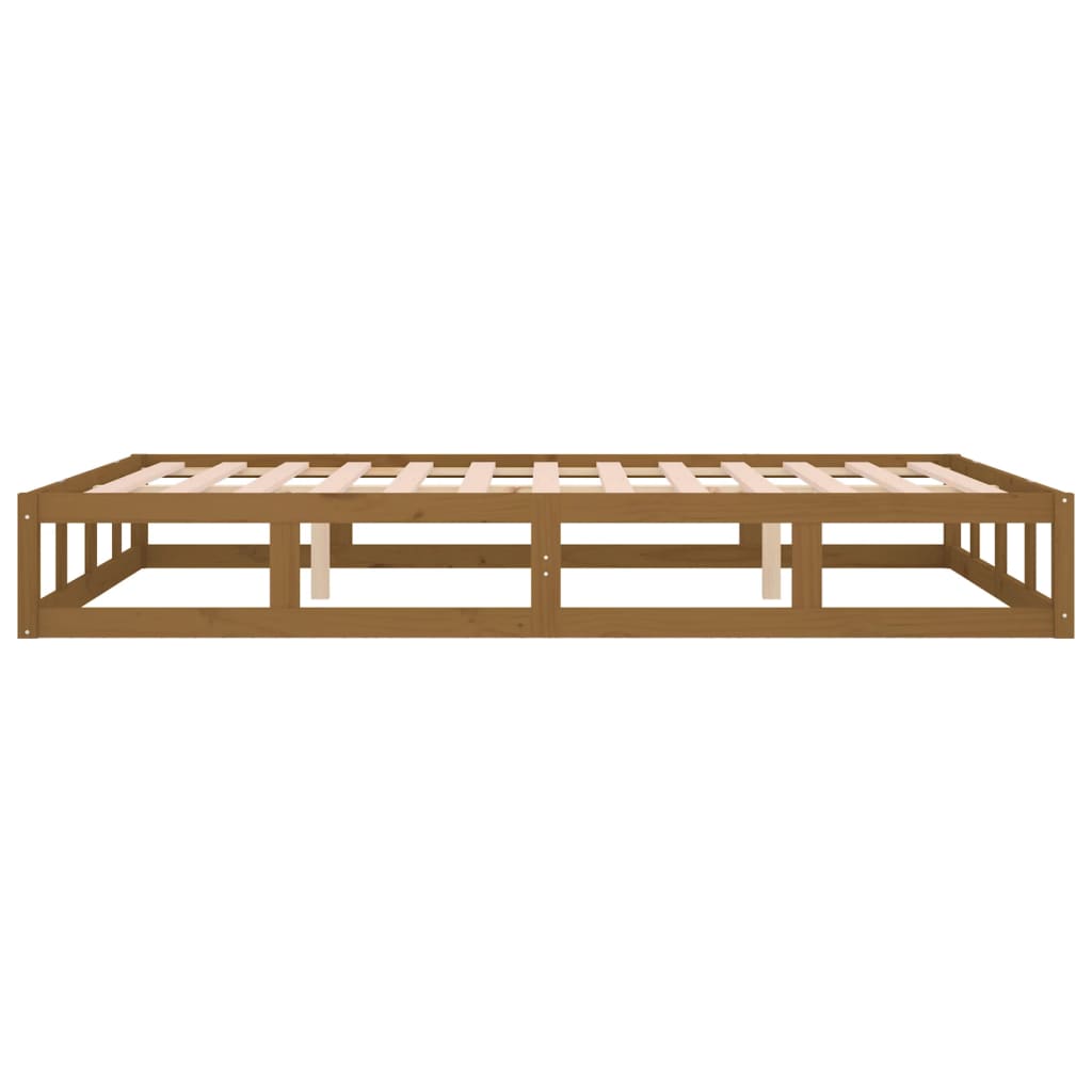 vidaXL Bed Frame without Mattress Honey Brown 150x200 cm King Size  Solid Wood