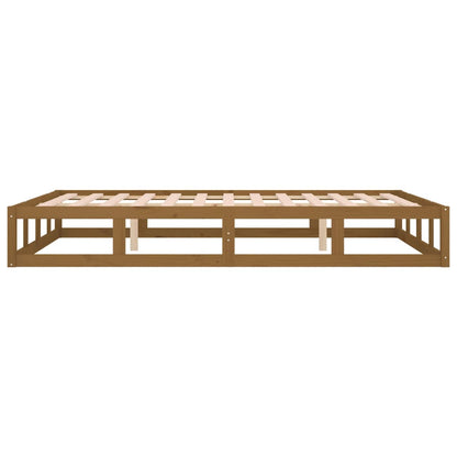 vidaXL Bed Frame without Mattress Honey Brown 150x200 cm King Size  Solid Wood
