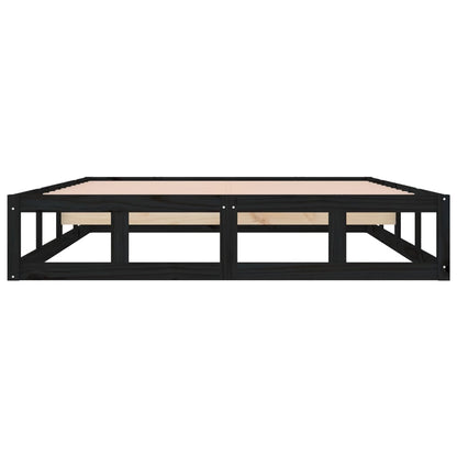 vidaXL Bed Frame without Mattress Black 160x200 cm Solid Wood