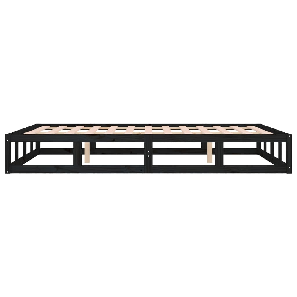 vidaXL Bed Frame without Mattress Black 160x200 cm Solid Wood