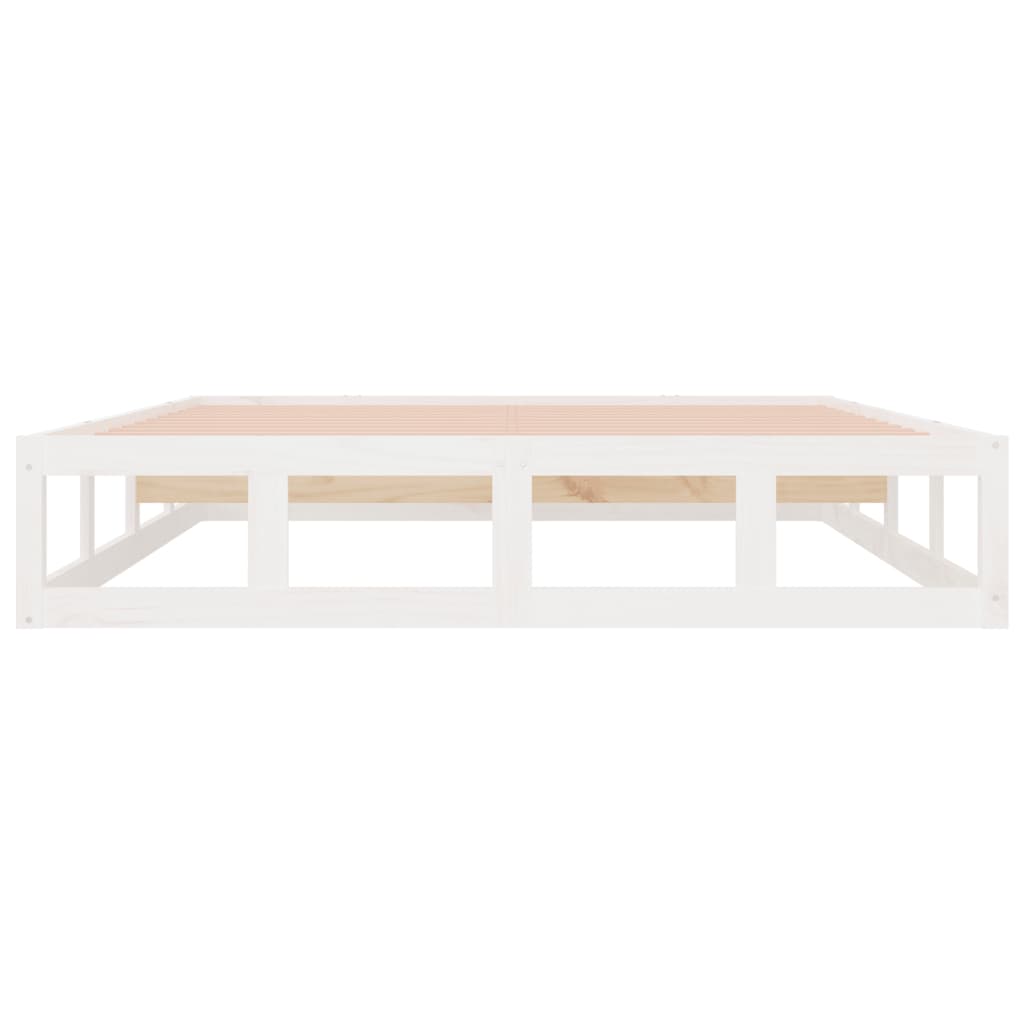 vidaXL Bed Frame without Mattress White 200x200 cm Solid Wood