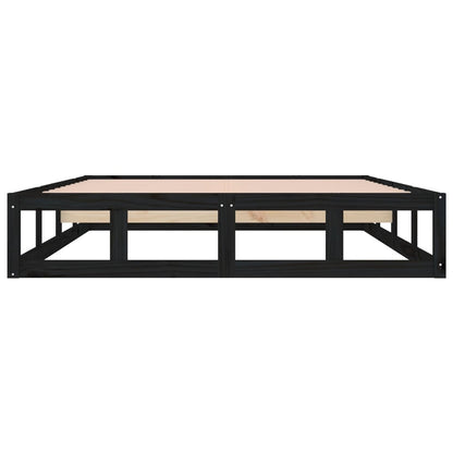 vidaXL Bed Frame without Mattress Black 200x200 cm Solid Wood