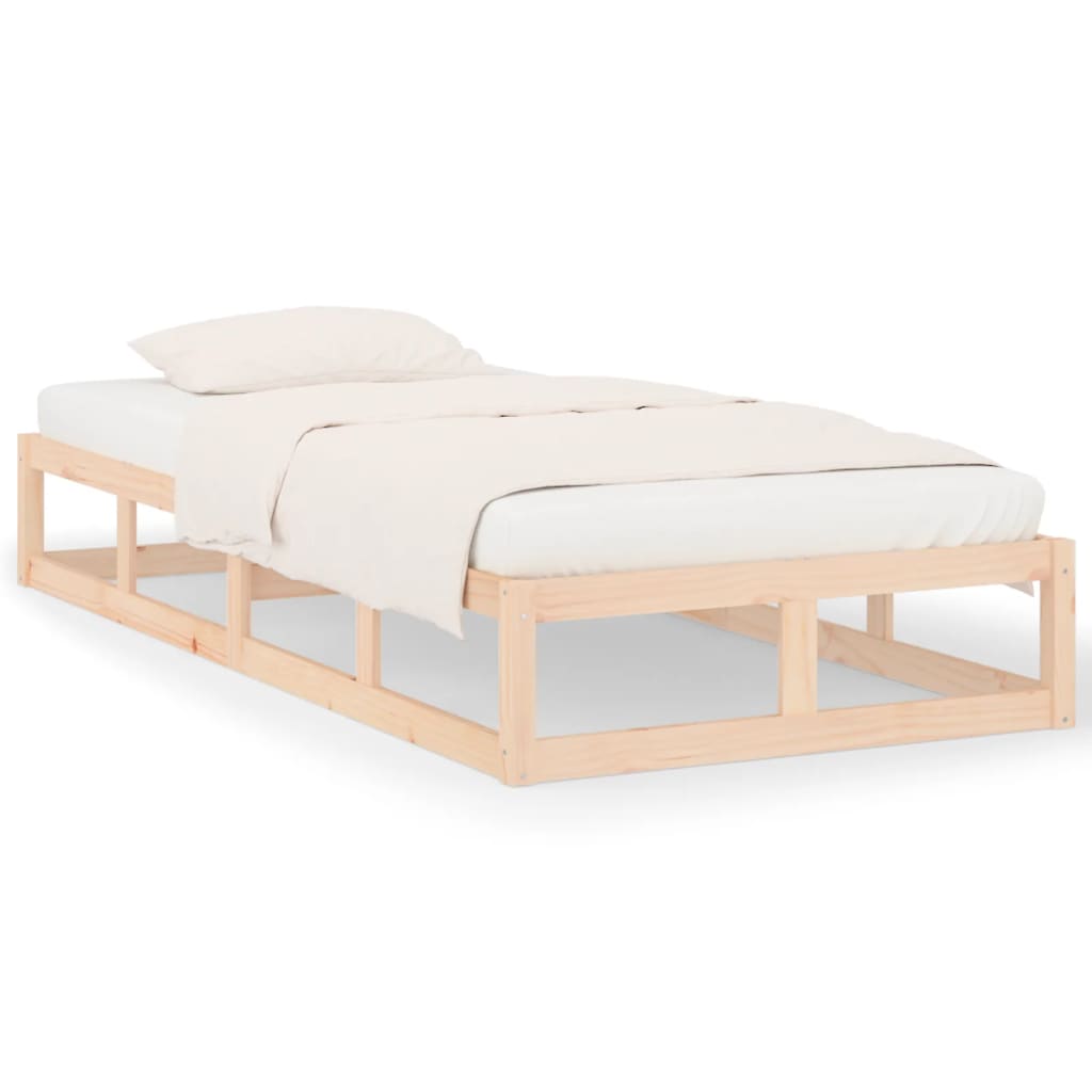 vidaXL Bed Frame | Natural Pine | Solid pine wood | Small Single | Durable