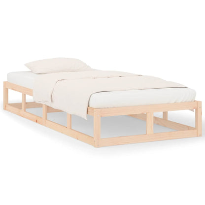 vidaXL Bed Frame | Natural Pine | Solid pine wood | Small Single | Durable