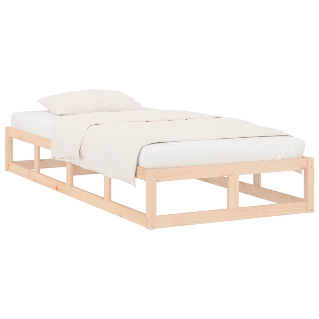 vidaXL Bed Frame | Natural Pine | Solid pine wood | Small Single | Durable