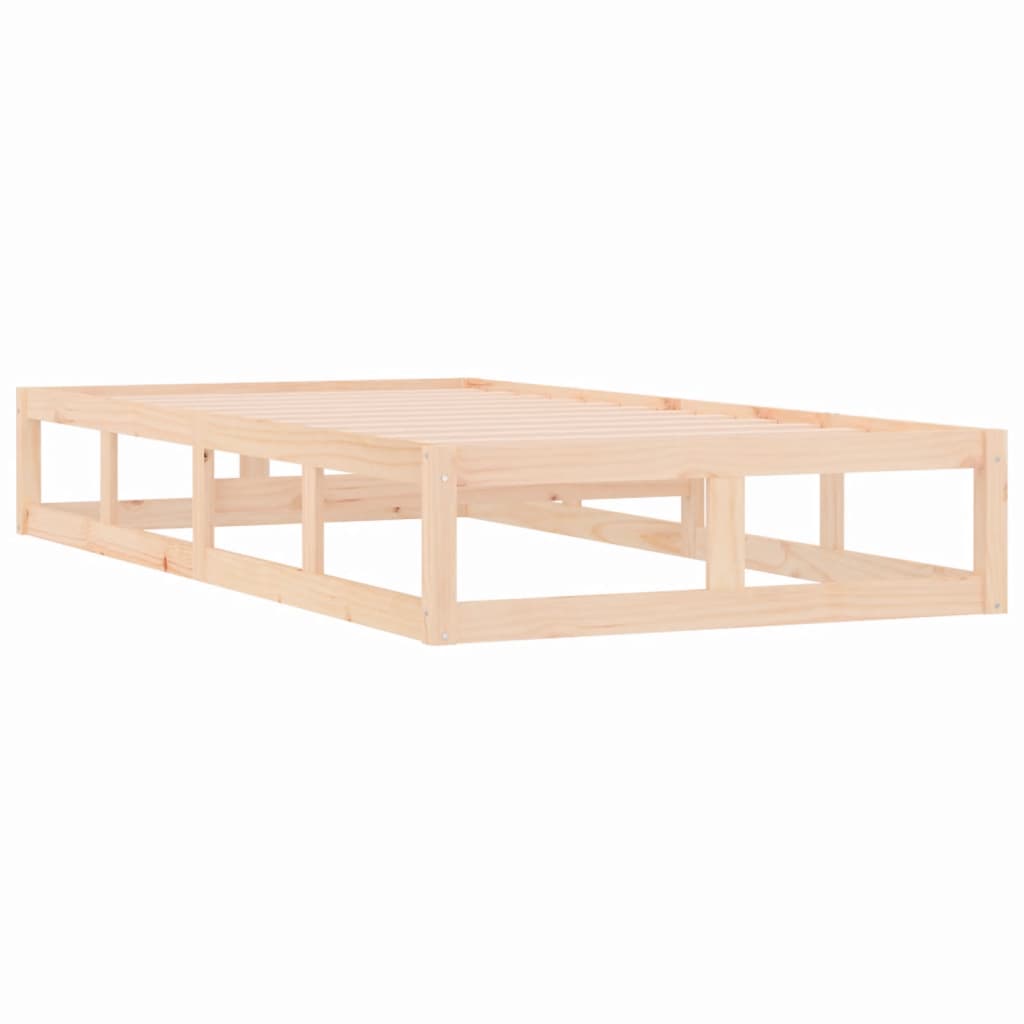 vidaXL Bed Frame | Natural Pine | Solid pine wood | Small Single | Durable