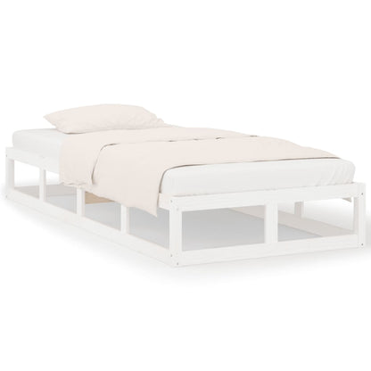 vidaXL Bed Frame | White | Solid pine wood, Plywood | 75x190 cm Small Single