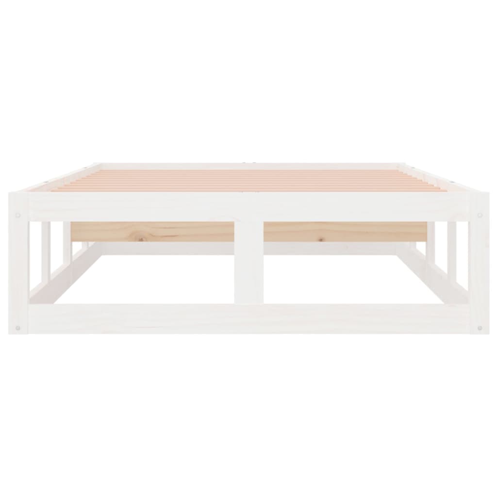 vidaXL Bed Frame | White | Solid pine wood, Plywood | 75x190 cm Small Single