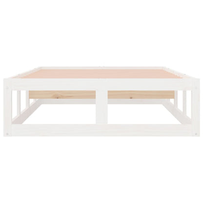 vidaXL Bed Frame | White | Solid pine wood, Plywood | 75x190 cm Small Single