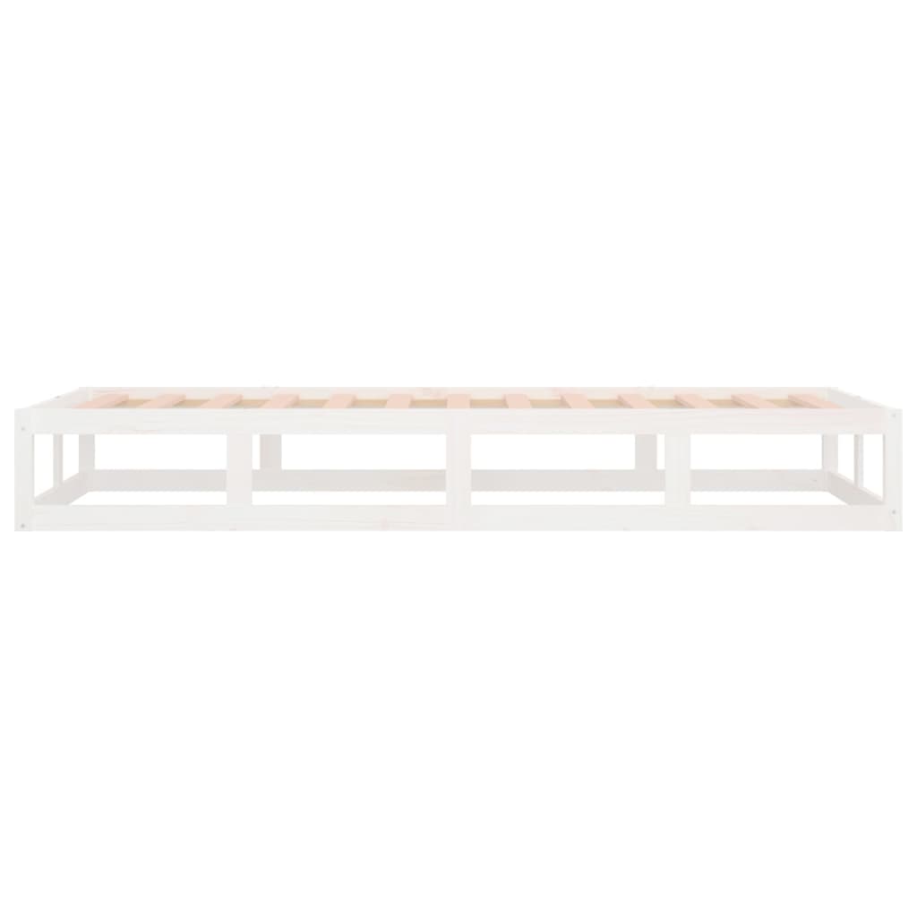 vidaXL Bed Frame | White | Solid pine wood, Plywood | 75x190 cm Small Single