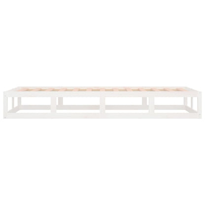 vidaXL Bed Frame | White | Solid pine wood, Plywood | 75x190 cm Small Single