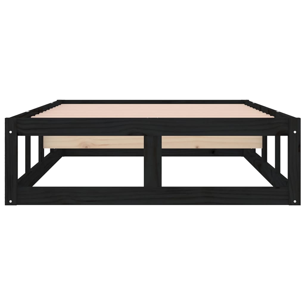 vidaXL Bed Frame | Black | Solid pine wood, Plywood | Small Single | Sturdy