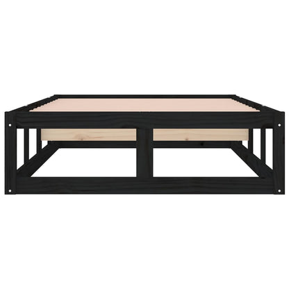 vidaXL Bed Frame | Black | Solid pine wood, Plywood | Small Single | Sturdy