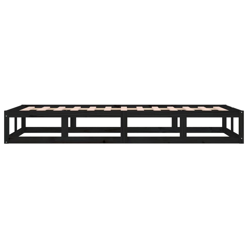 vidaXL Bed Frame | Black | Solid pine wood, Plywood | Small Single | Sturdy