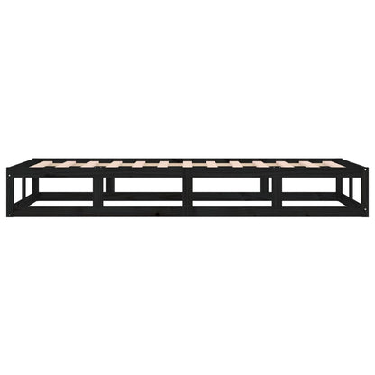 vidaXL Bed Frame | Black | Solid pine wood, Plywood | Small Single | Sturdy