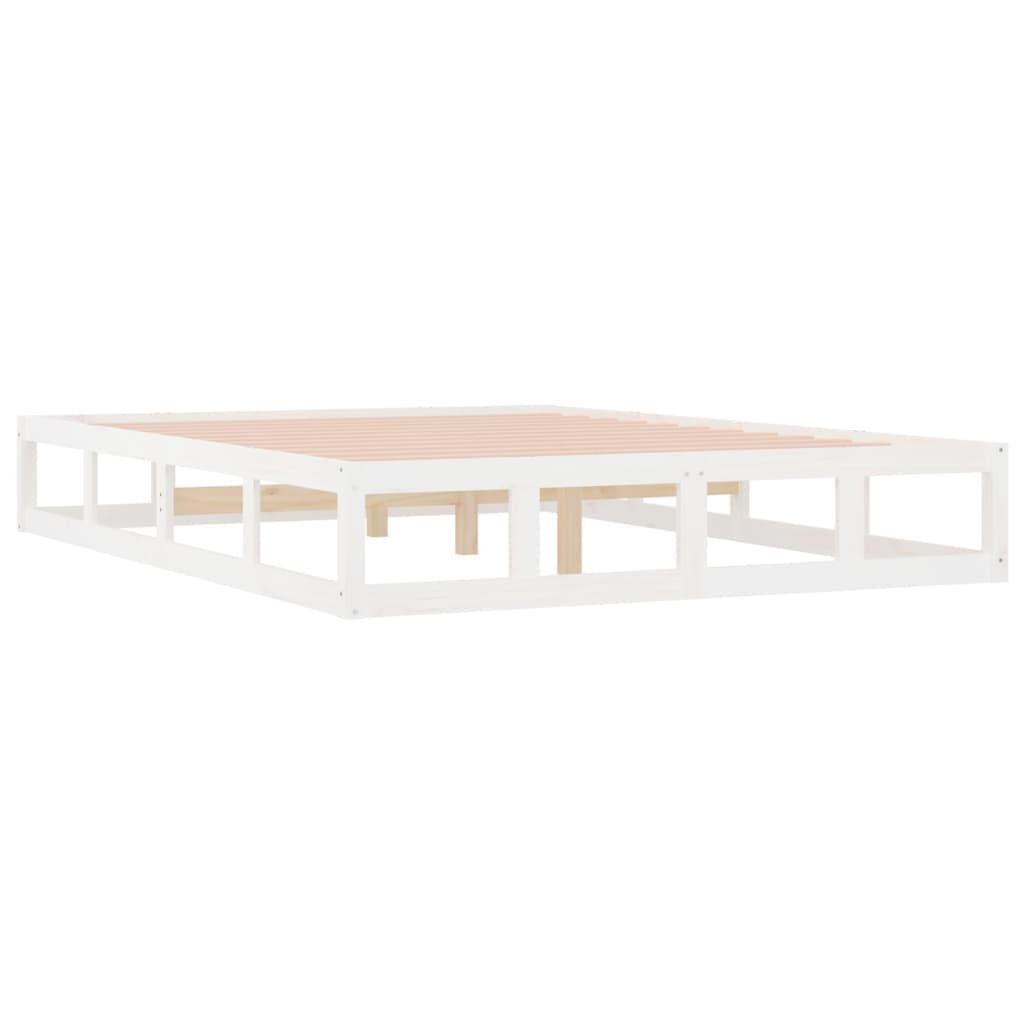 vidaXL Bed Frame without Mattress White 120x190 cm Small Double  Solid Wood