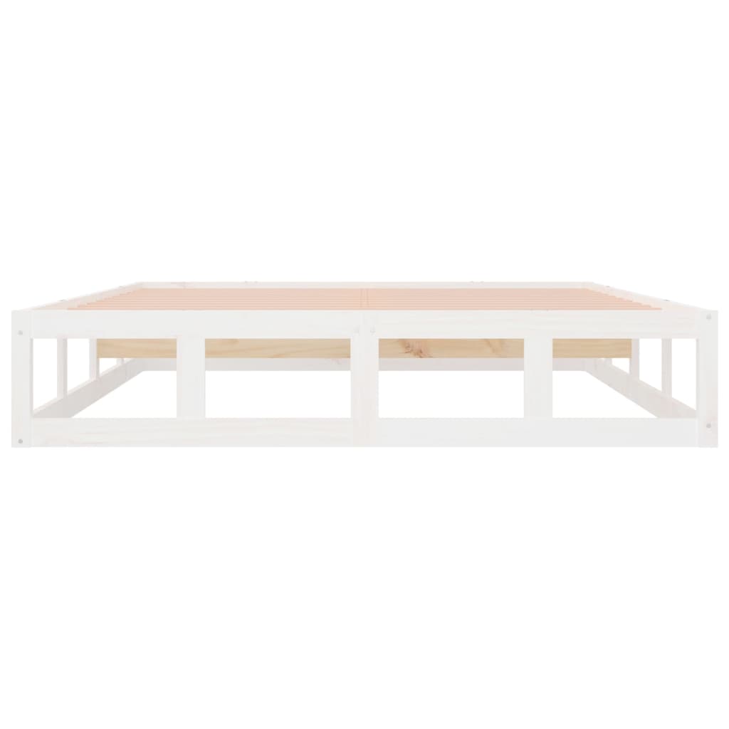 vidaXL Bed Frame without Mattress White 120x190 cm Small Double  Solid Wood