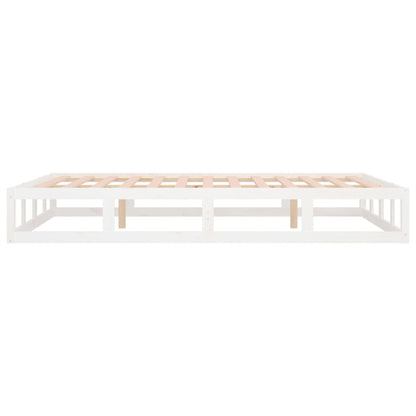vidaXL Bed Frame without Mattress White 120x190 cm Small Double  Solid Wood