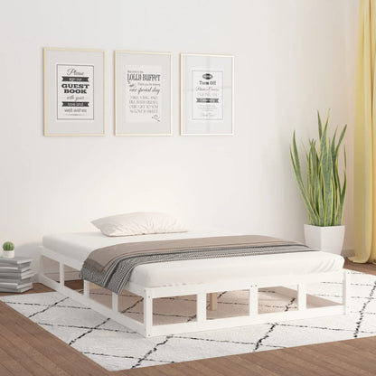 vidaXL Bed Frame without Mattress White 120x190 cm Small Double  Solid Wood