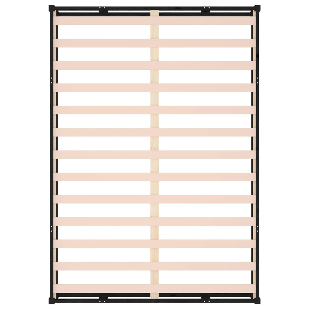 vidaXL Bed Frame without Mattress Black 120x190 cm Small Double  Solid Wood