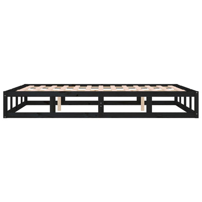 vidaXL Bed Frame without Mattress Black 120x190 cm Small Double  Solid Wood