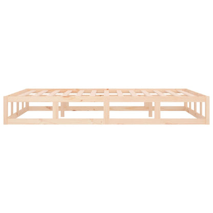 vidaXL Bed Frame | Natural wood | Solid pinewood, Plywood slats | 135x190 cm