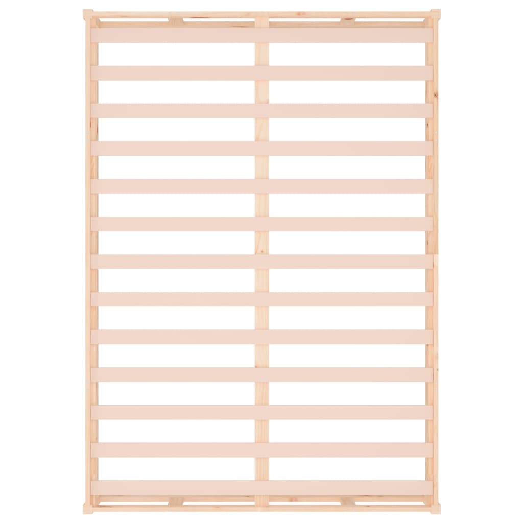 vidaXL Bed Frame | Natural wood | Solid pinewood, Plywood slats | 135x190 cm