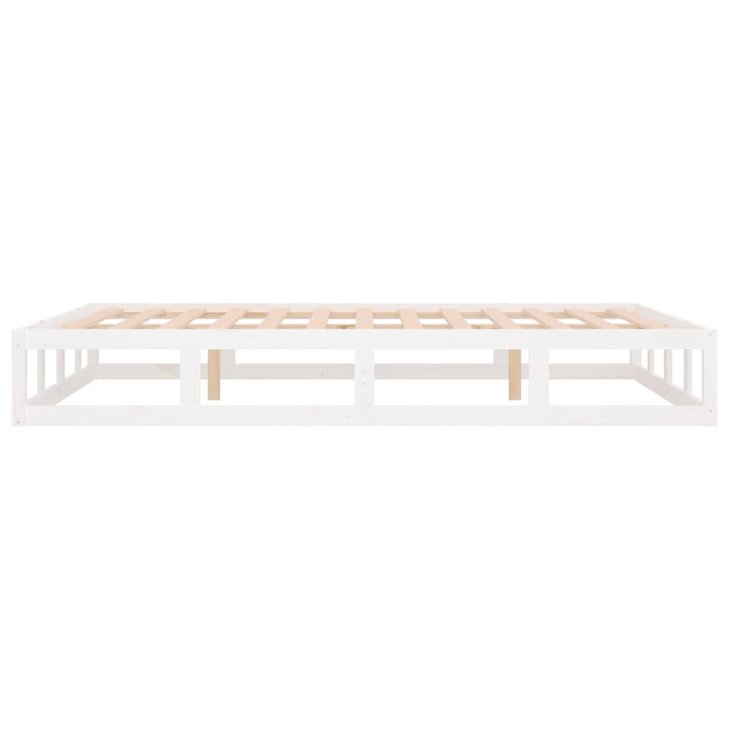 vidaXL Bed Frame without Mattress White 135x190 cm Double Double Solid Wood