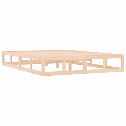 vidaXL Bed Frame | Natural Wood | Solid Pine Wood, Plywood | Double | Durable