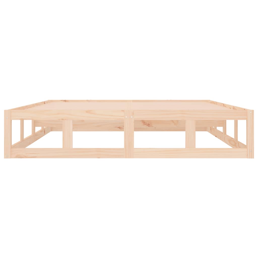 vidaXL Bed Frame | Natural Wood | Solid Pine Wood, Plywood | Double | Durable
