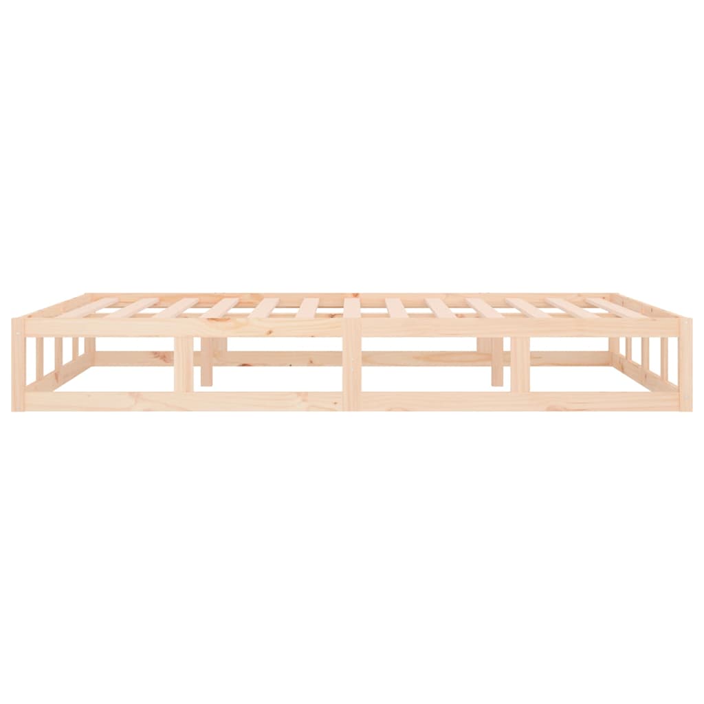 vidaXL Bed Frame | Natural Wood | Solid Pine Wood, Plywood | Double | Durable