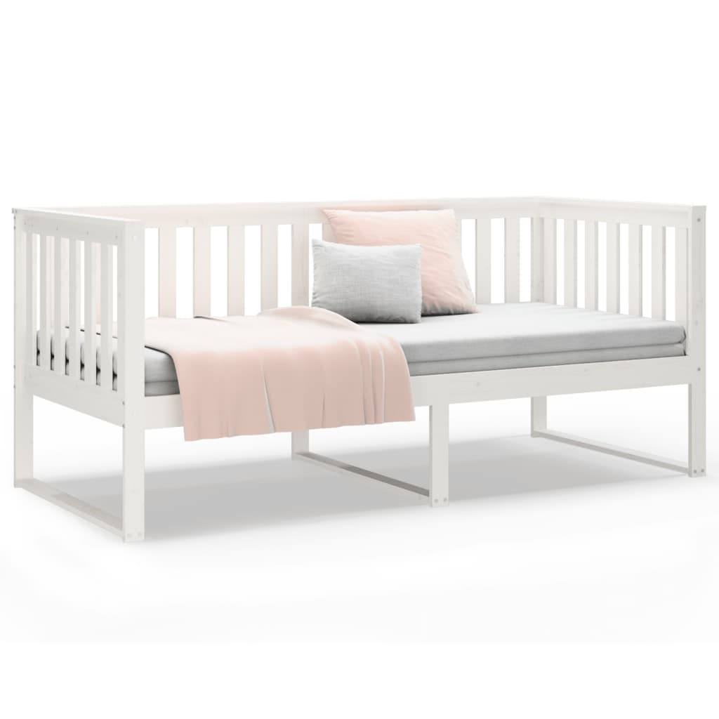 vidaXL Day Bed without Mattress White 100x200 cm Solid Wood Pine