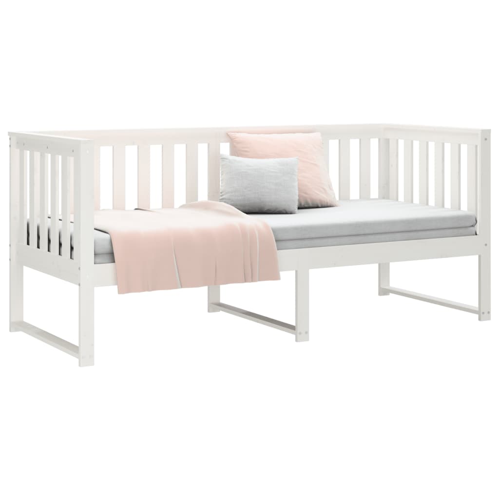 vidaXL Day Bed without Mattress White 75x190 cm Small Single Solid Wood Pine