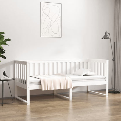 vidaXL Day Bed without Mattress White 75x190 cm Small Single Solid Wood Pine
