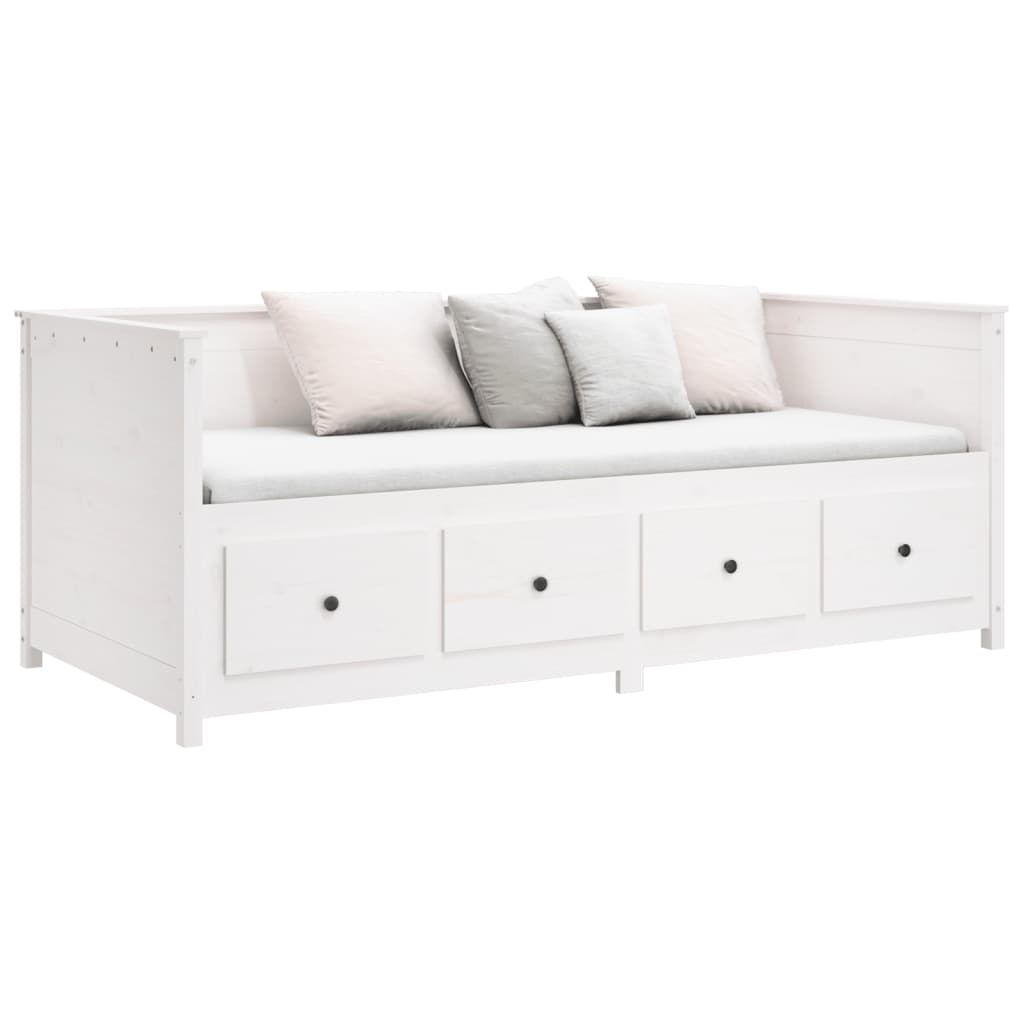 vidaXL Day Bed without Mattress White 90x190 cm Single Solid Wood Pine