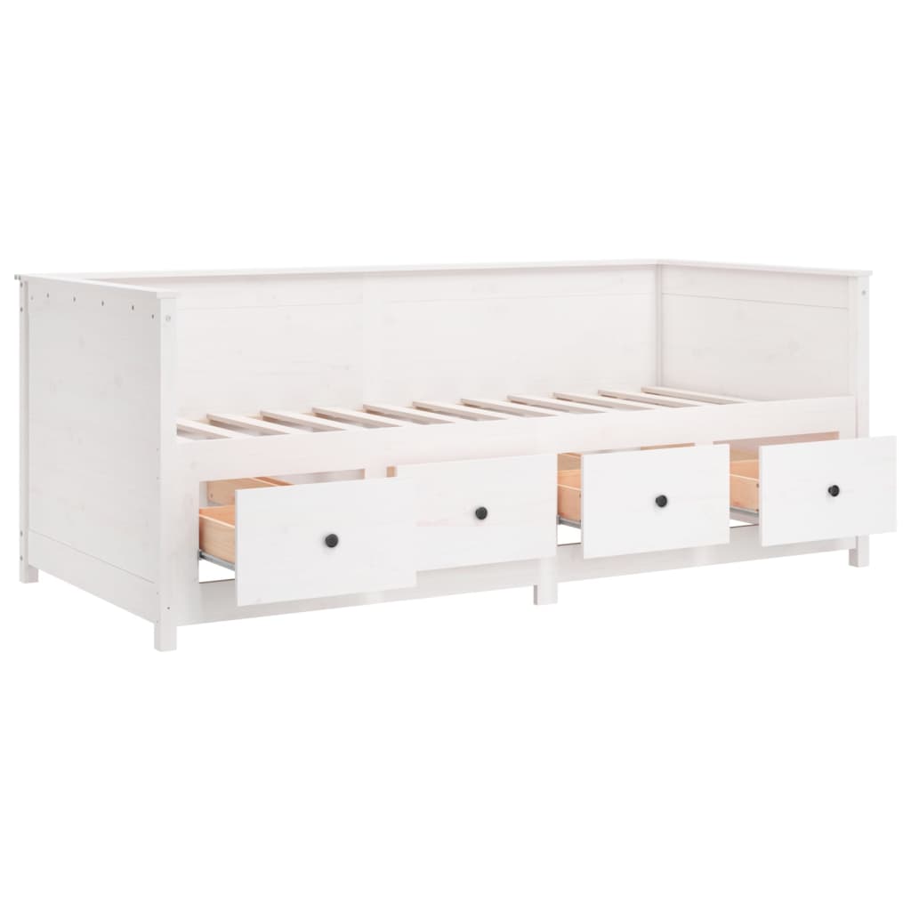 vidaXL Day Bed without Mattress White 90x190 cm Single Solid Wood Pine