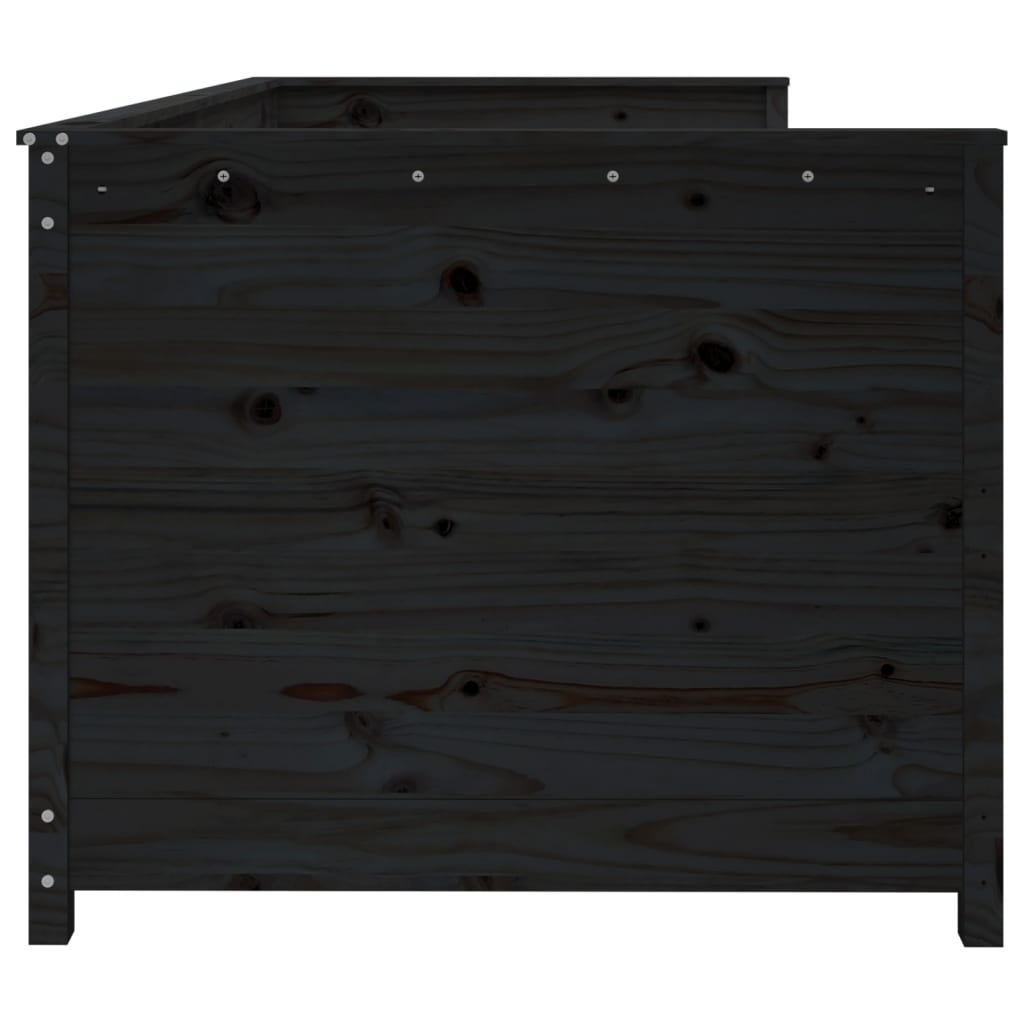 vidaXL Day Bed without Mattress Black 90x190 cm Single  Solid Wood Pine