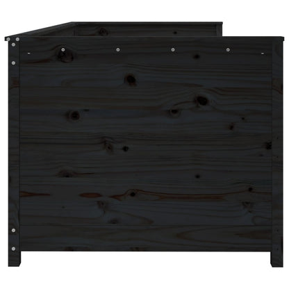 vidaXL Day Bed without Mattress Black 90x190 cm Single  Solid Wood Pine