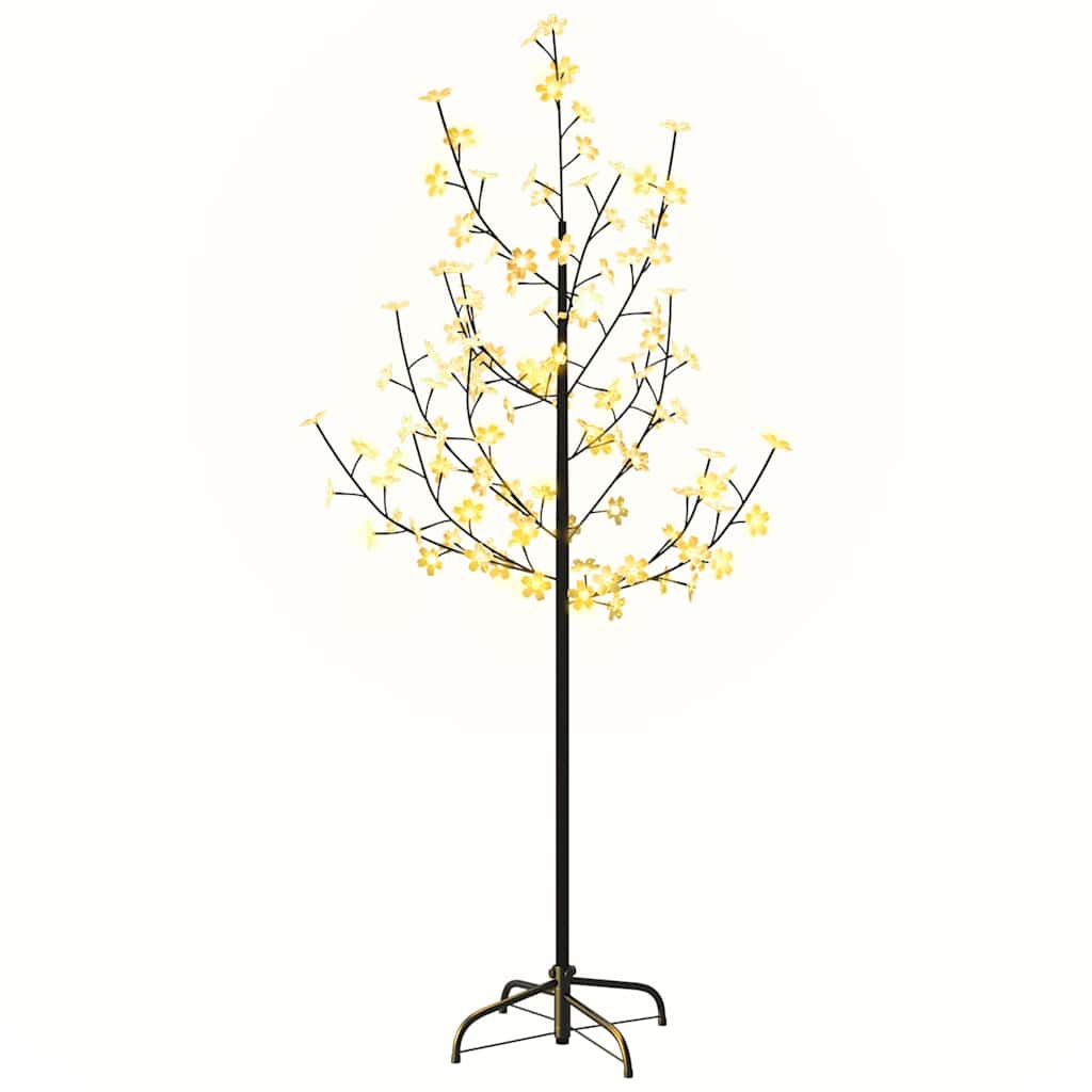 345130 vidaXL Cherry Blossom LED Tree Warm White 84 LEDs 120 cm