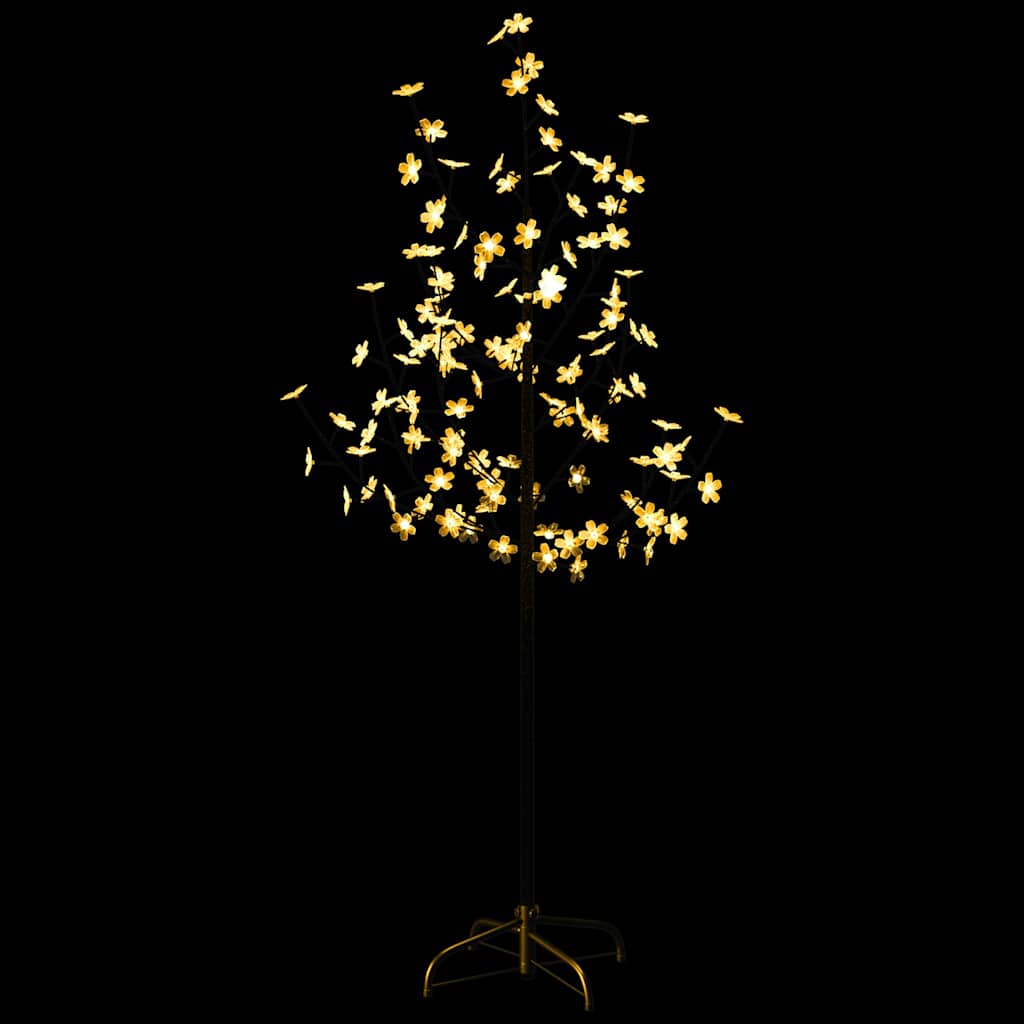 345130 vidaXL Cherry Blossom LED Tree Warm White 84 LEDs 120 cm