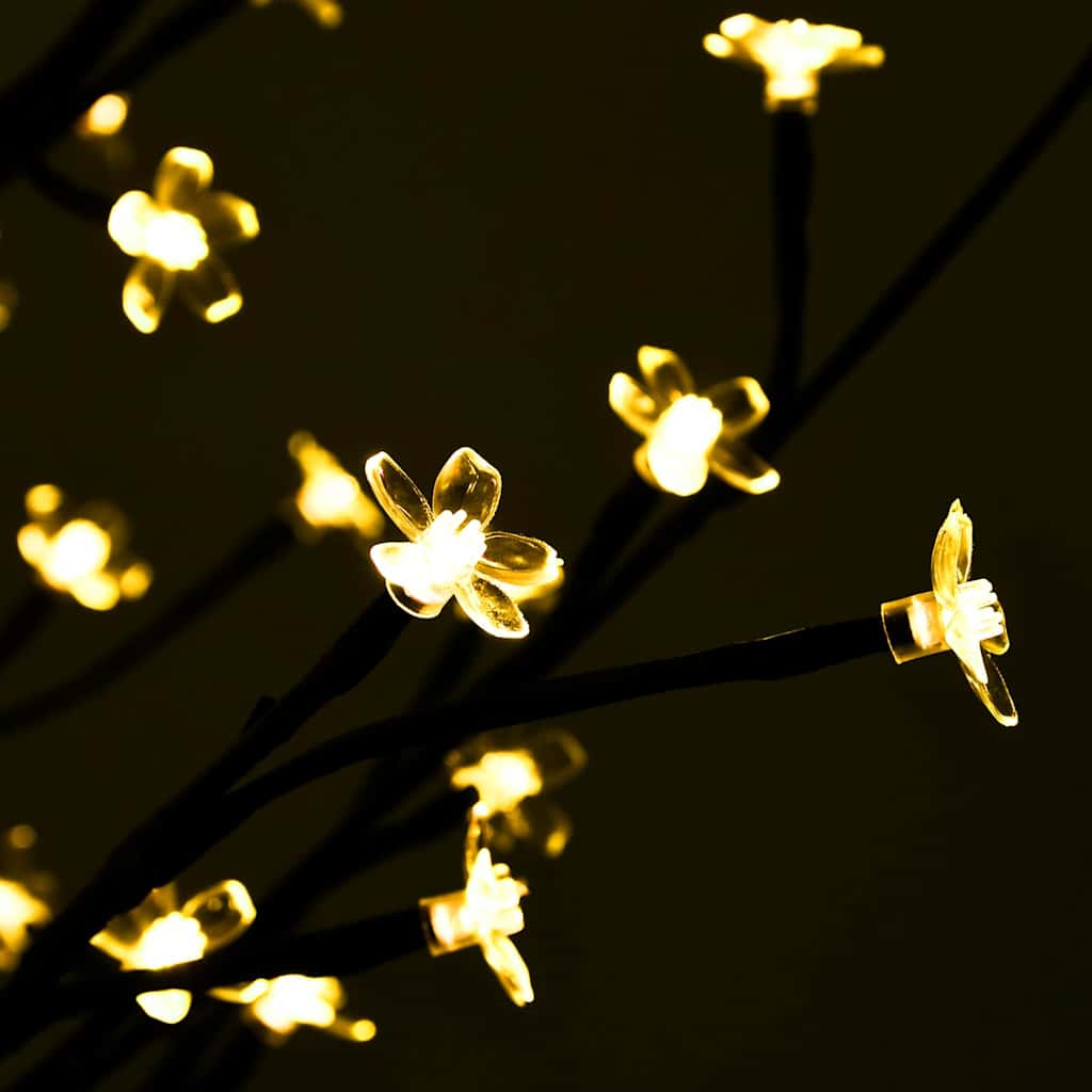 345130 vidaXL Cherry Blossom LED Tree Warm White 84 LEDs 120 cm