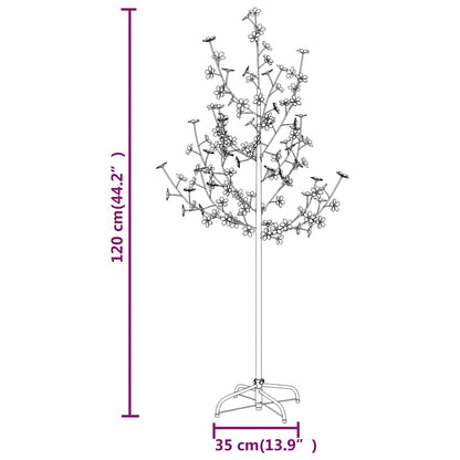 345130 vidaXL Cherry Blossom LED Tree Warm White 84 LEDs 120 cm