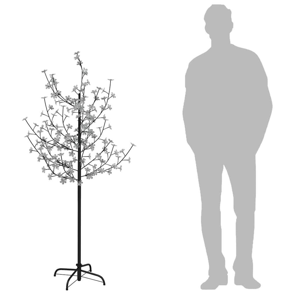 345131 vidaXL Cherry Blossom LED Tree Warm White 120 LEDs 150 cm